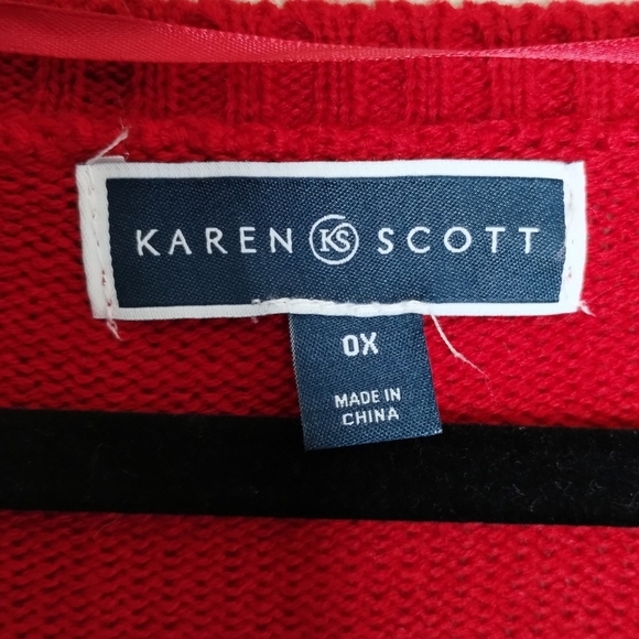 Karen Scott Plus Size Singing Santa Embellished Red Christmas Sweater Size 0X - Picture 4 of 8